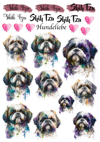 Shih Tzu Wasserschiebefolie / Kerzentattoos #3