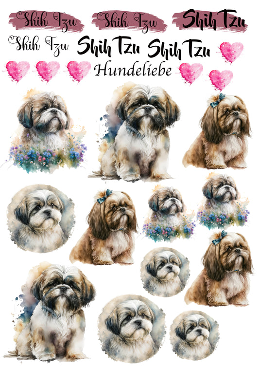 Shih Tzu Wasserschiebefolie / Kerzentattoos #2