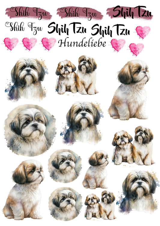 Shih Tzu Wasserschiebefolie / Kerzentattoos #6