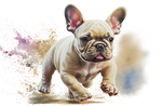 Französische Bulldogge Bügelbild Watercolor #7