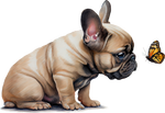 Französische Bulldogge Bügelbild Watercolor #8