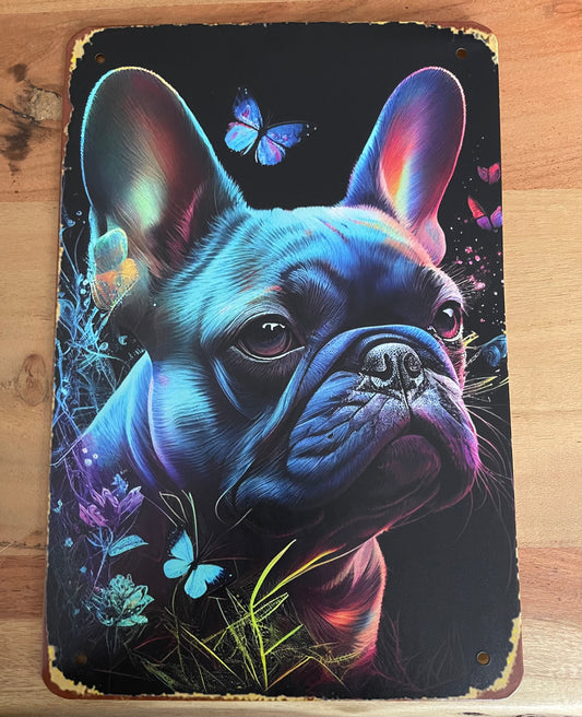 Französische Bulldogge Türschild / Dekoschild / Blechschild #3