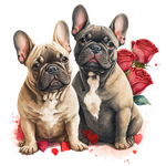 Französische Bulldogge Bügelbild Herzen #10