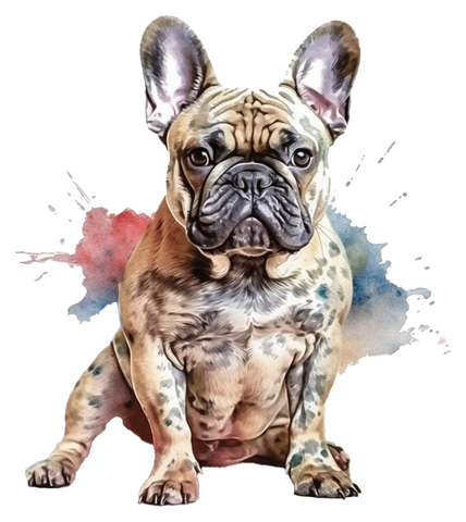 Französische Bulldogge Bügelbild Watercolor #3