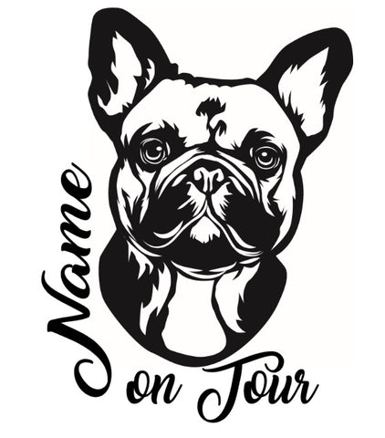 Französische Bulldogge Autoaufkleber mit Wunschnamen #25