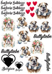 Englische Bulldogge Wasserschiebefolie / Kerzentattoos
