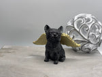 Französische Bulldogge Figur mit Flügeln zweifarbig
