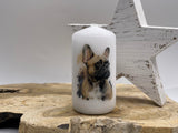 Französische Bulldogge Kerze / Stumpenkerze