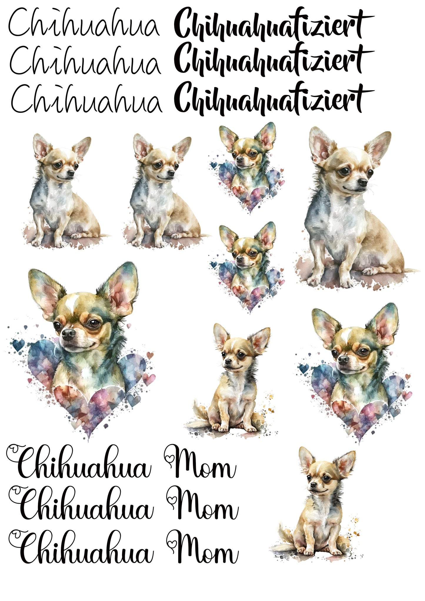 Chihuahua Wasserschiebefolie / Kerzentattoos #3