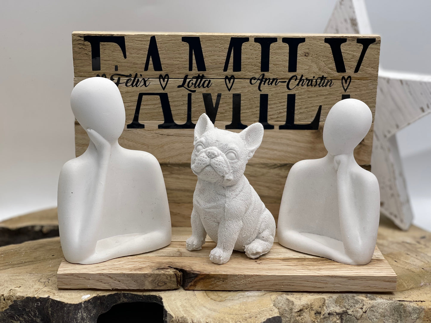 Dekoration Familie / Family mit Haustier