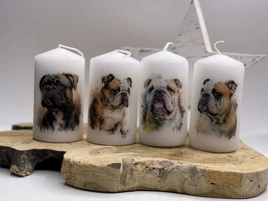 Englische Bulldogge Kerze / Stumpenkerze