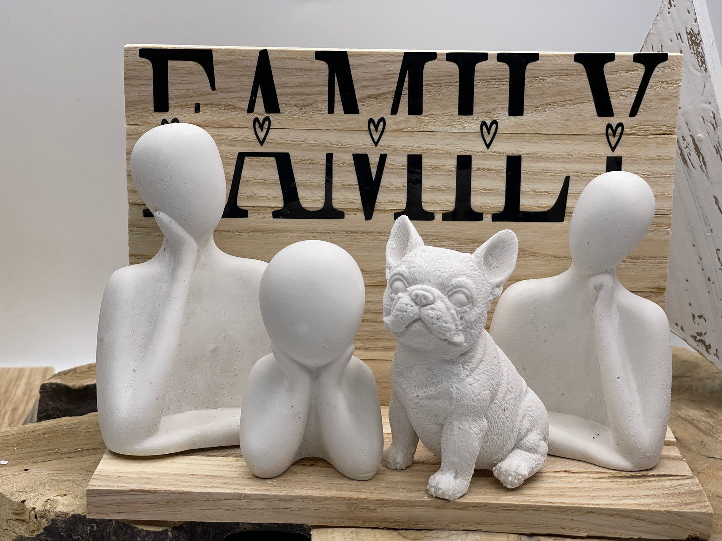 Dekoration Familie / Family mit Haustier