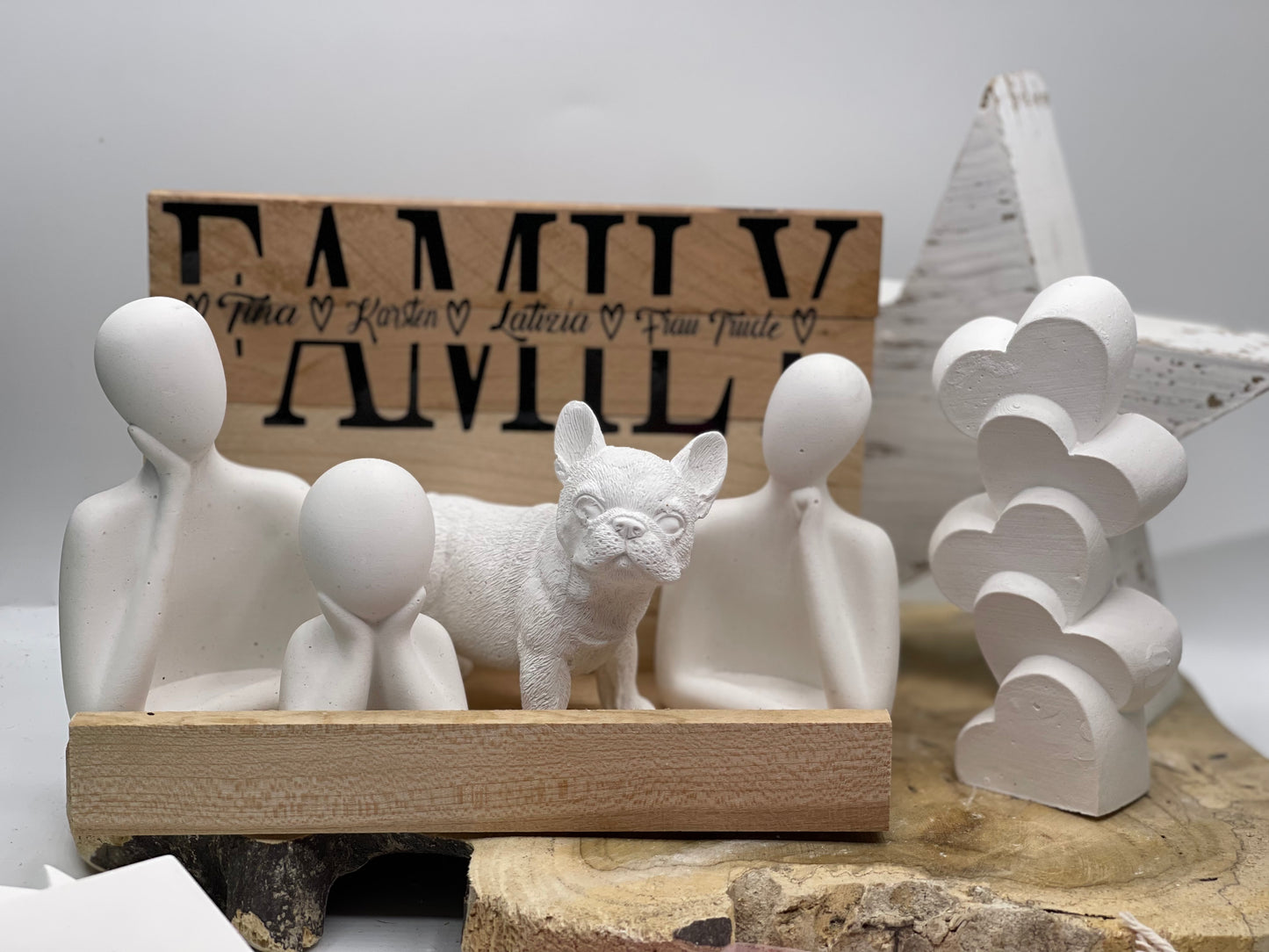 Dekoration Familie / Family mit Haustier