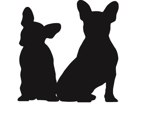 Französische Bulldogge Silhouette Autoaufkleber #9