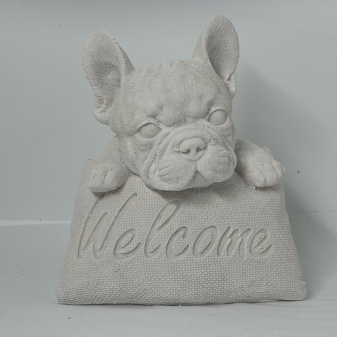 Französische Bulldogge Figur - Welcome einfarbig