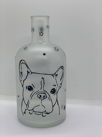 Beleuchtete Dekoflasche Französische Bulldogge