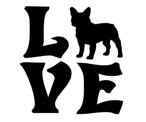 Autoaufkleber Love Schriftzug mit Wunschrasse